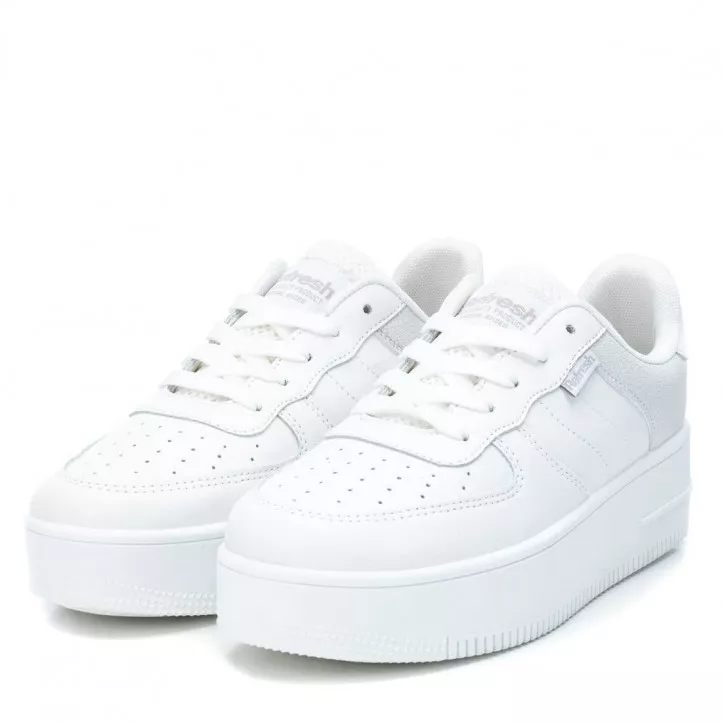 Zapatillas deportivas Refresh blancas de diferentes texturas con cordones