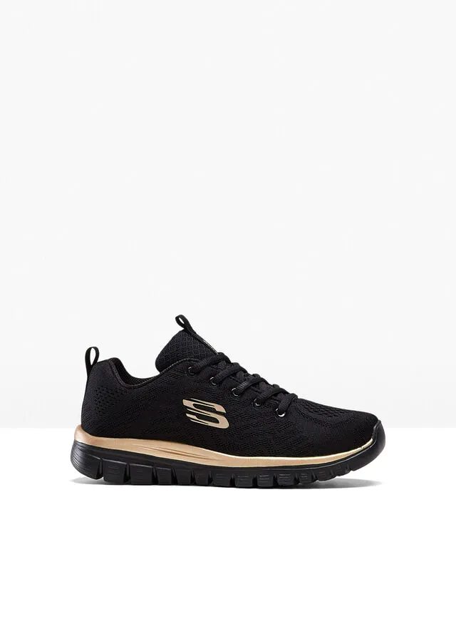 ZAPATILLAS DEPORTIVAS SKECHERS CON ESPUMA VISCOELáSTICA NEGROCOLOR ORO ROSA