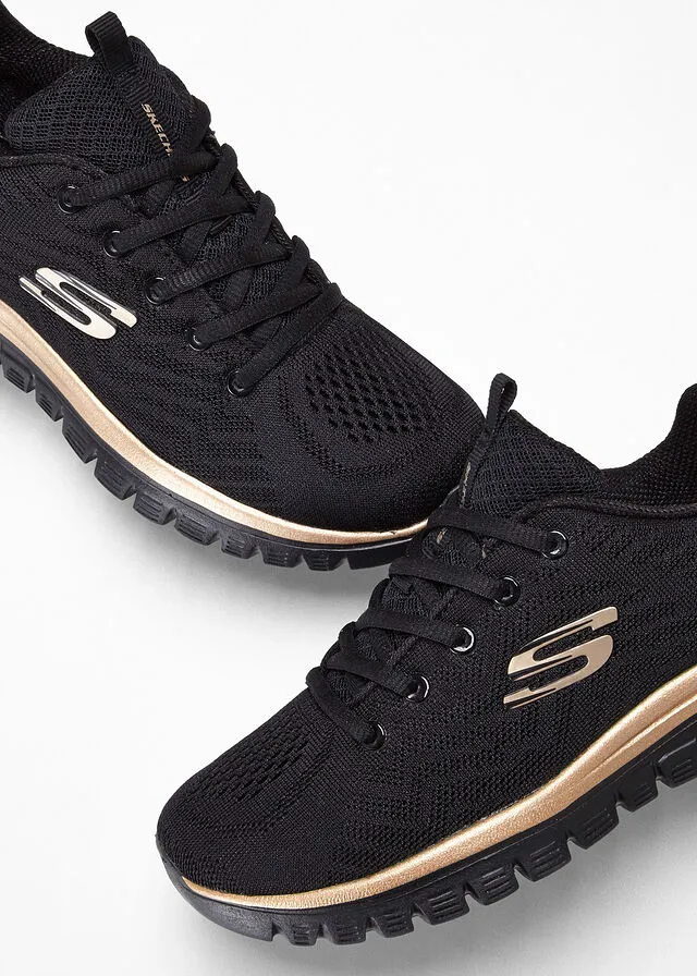 ZAPATILLAS DEPORTIVAS SKECHERS CON ESPUMA VISCOELáSTICA NEGROCOLOR ORO ROSA