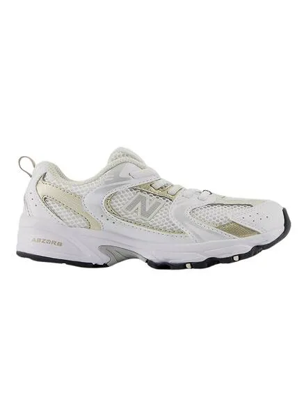 Zapatillas New Balance blancas 530 blancas y doradas para niños