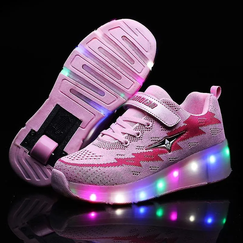 Zapatillas para niños USB recarga iluminar patines zapatos niños niñas casual skateboarding shoe roller skate zapatos al aire li