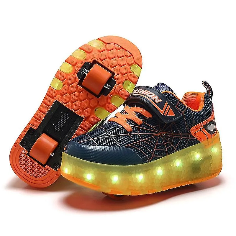 Zapatillas para niños USB recarga iluminar patines zapatos niños niñas casual skateboarding shoe roller skate zapatos al aire li