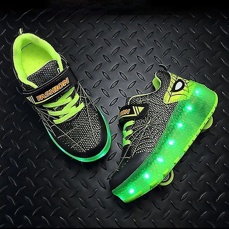 Zapatillas para niños USB recarga iluminar patines zapatos niños niñas casual skateboarding shoe roller skate zapatos al aire li