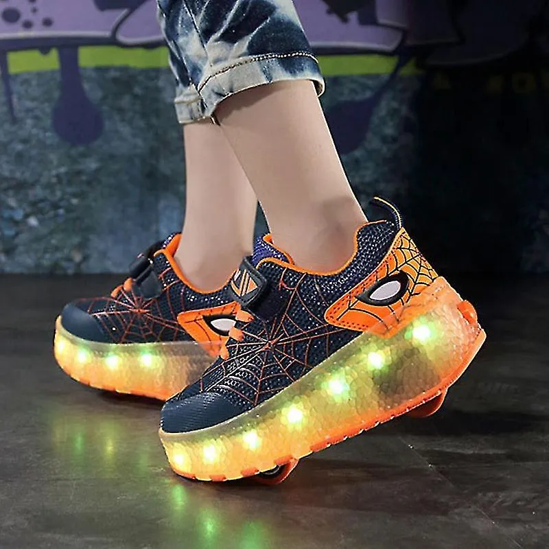 Zapatillas para niños USB recarga iluminar patines zapatos niños niñas casual skateboarding shoe roller skate zapatos al aire li