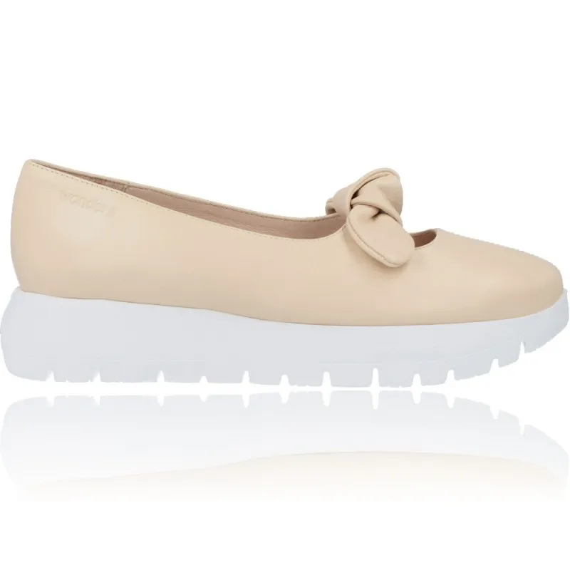 ZAPATOS CUñA CASUAL DE PIEL PARA MUJER DE WONDERS EVO A2421