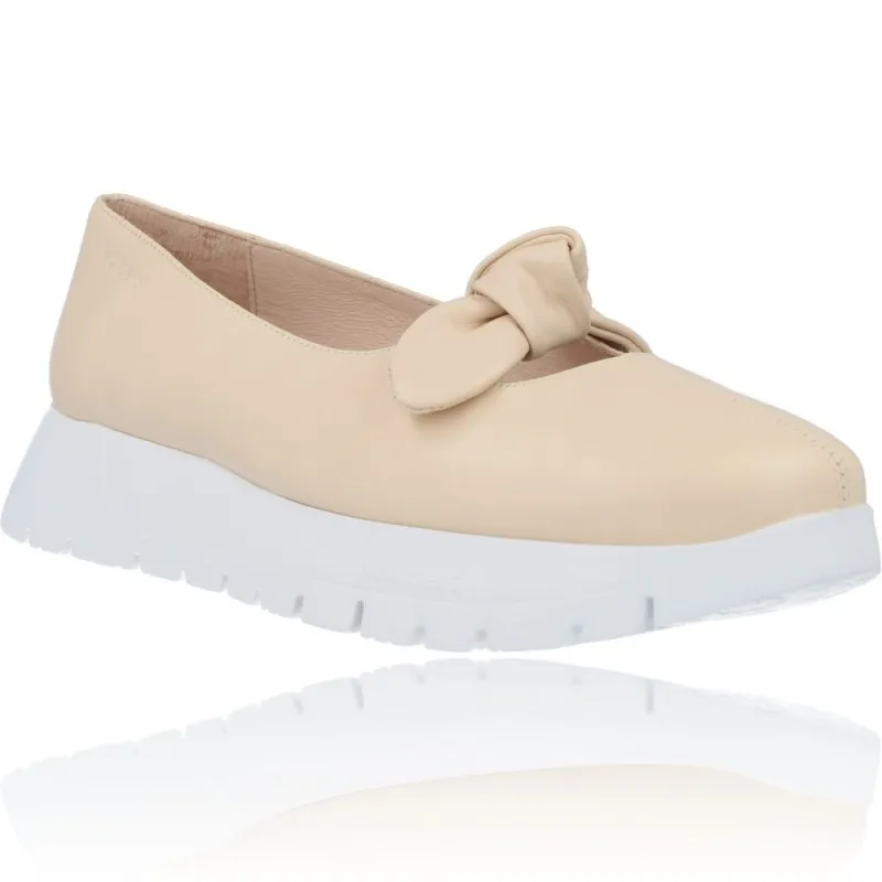 ZAPATOS CUñA CASUAL DE PIEL PARA MUJER DE WONDERS EVO A2421