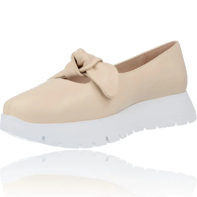 ZAPATOS CUñA CASUAL DE PIEL PARA MUJER DE WONDERS EVO A2421