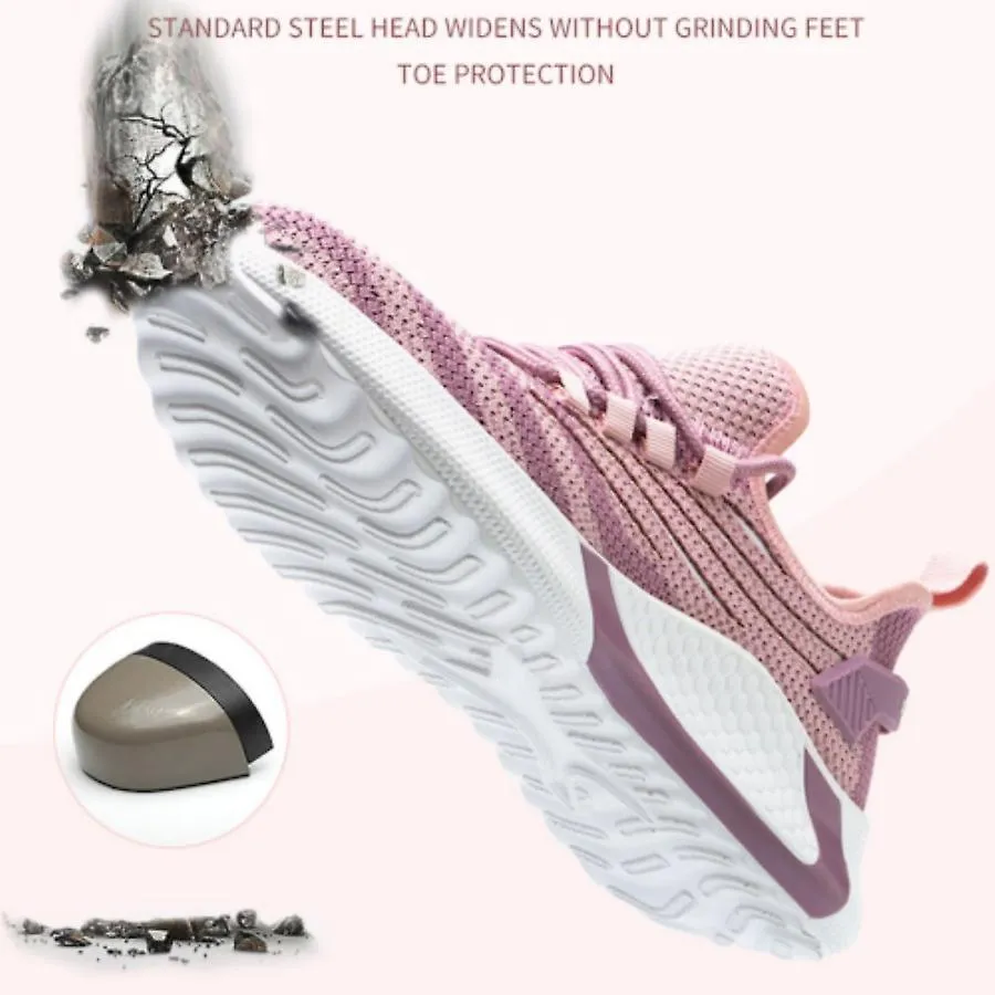 Zapatos de seguridad para mujer Zapatos de trabajo con puntera de acero Zapatos de seguridad ligeros