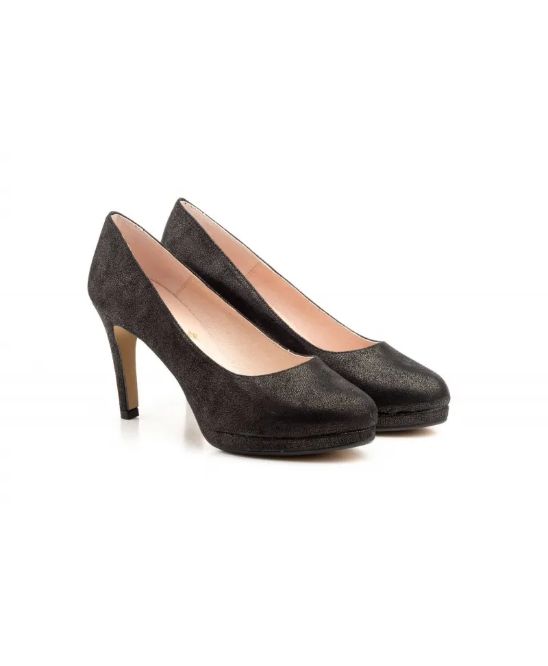 Zapatos Mujer Cristallo Negro  Plataforma Tacón
