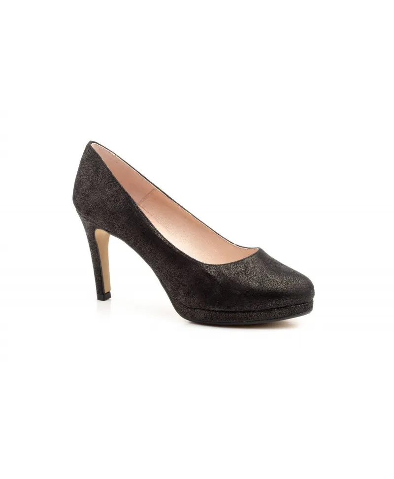 Zapatos Mujer Cristallo Negro  Plataforma Tacón