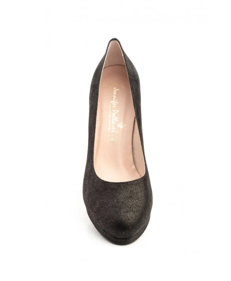 Zapatos Mujer Cristallo Negro  Plataforma Tacón